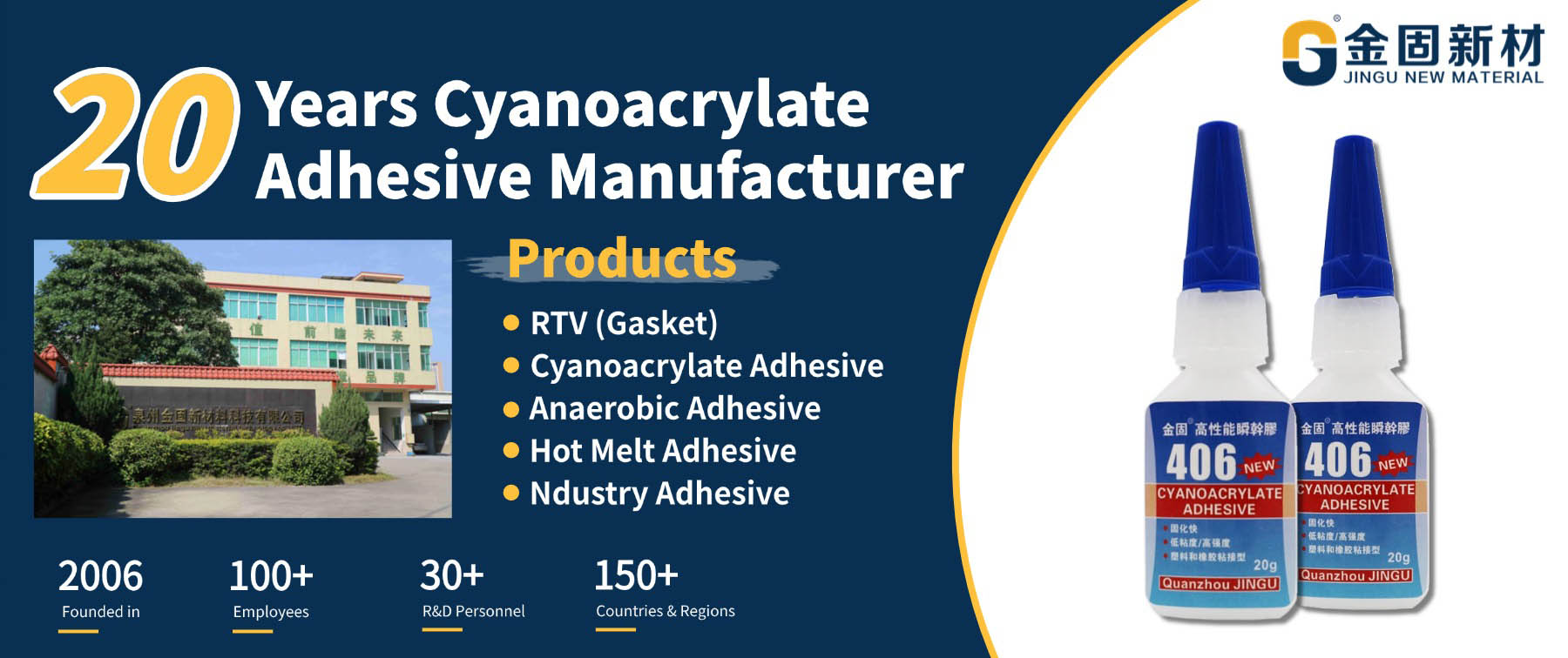 20 years 406 High Performance Instant Adhesive Superglue Supplier